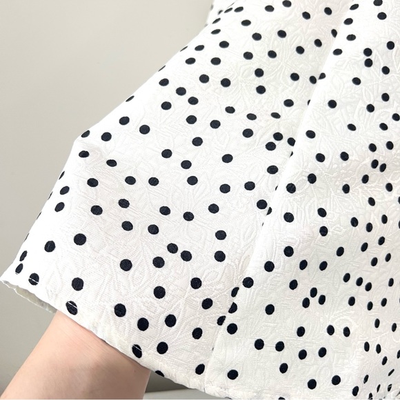 Gabby Skye White Black Polka Dot Fit and Flare Dress Sleeveless Cocktail Size 6 - Picture 5 of 13